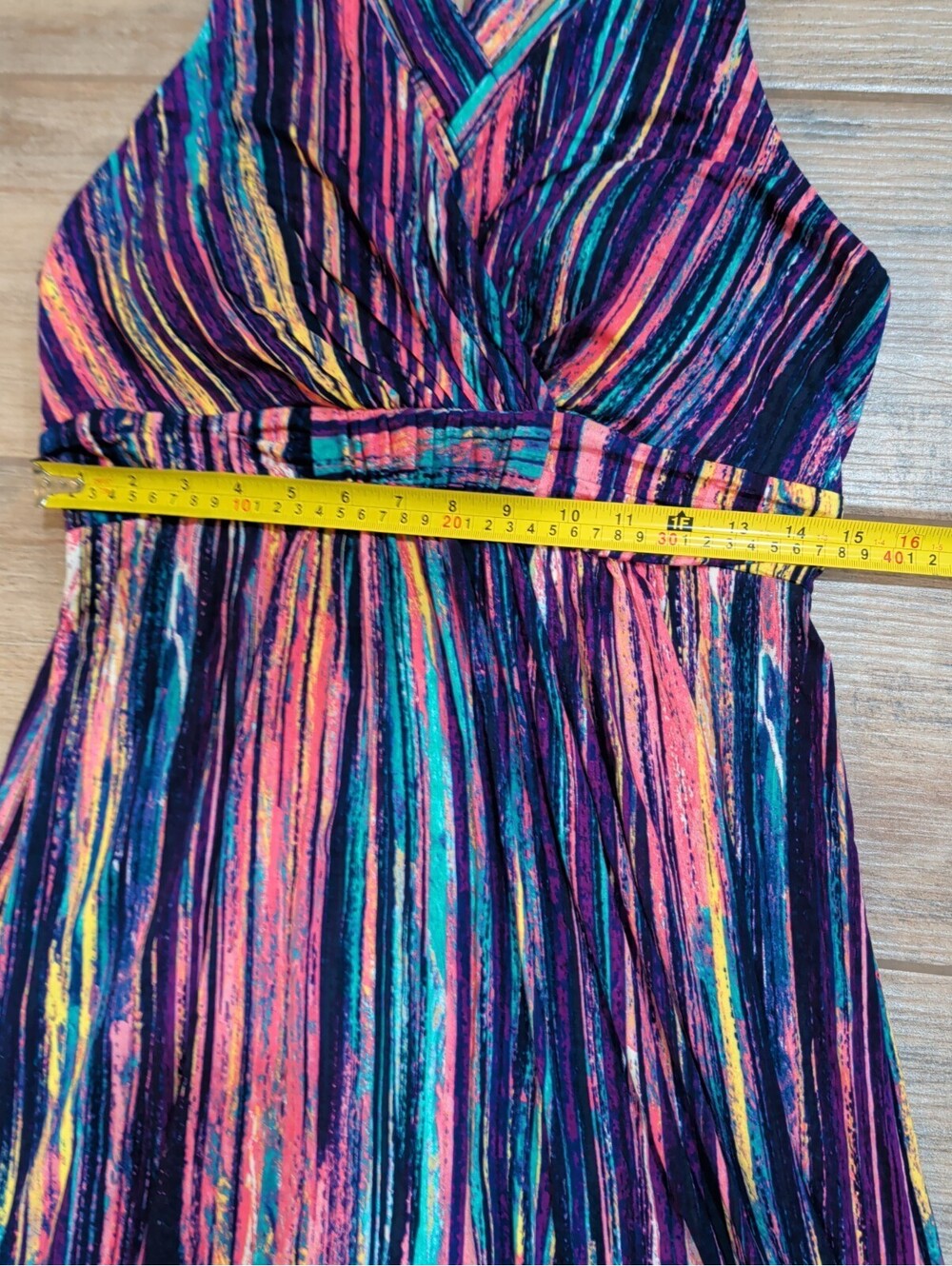 Soma Women's Empire Crossback Maxi Dress Waterfall Stripe Multi Purple Large Nwt - Picture 10 of 16